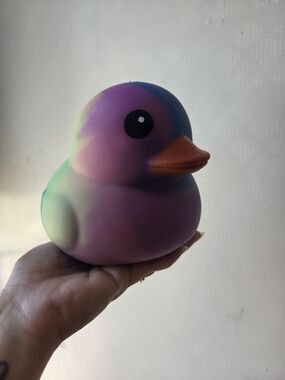 Sunny Days Jumbo Squeezy Duck – Tie-Dye Squishy Stress Relief Toy – New